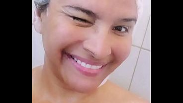 taking a shower