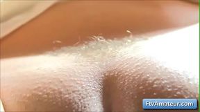 Cutie amateur teen Aveline spread her juicy pussy lips wide open and play with her pierced clitoris