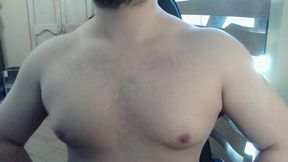 Muscular Stud Plays with His Nipples and Muscles