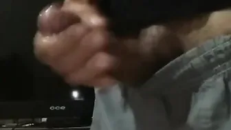 Horny Guy Strokes His Thick Cock Until He Cums