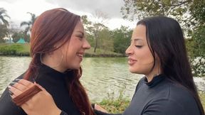 Me and my friend get ready with kisses in a park PART 1 By Ariel And Sasha Cam Full Hd