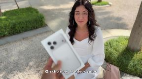 will a stranger girl agree to a public cumwalk for a new iphone? full video