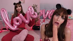 Valentine's Day MILF Joi Dildo Suck Facial