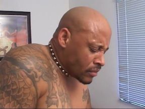 Hairy cunt chick gets black cock thrust hard in her making her mourn on bed