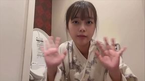 Asian amateur squirts while smelling bad at fireworks festival