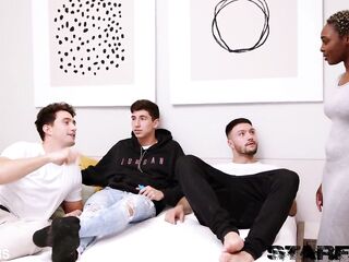 Black Floozy Zaawaadi Gets Screwed By three Coarse Men!