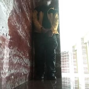 Public elevator hall cumshot