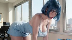 hard pounding of a blue-haired whore (ai)