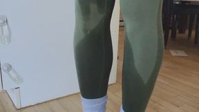 Wetting Kaki leggings while sitting