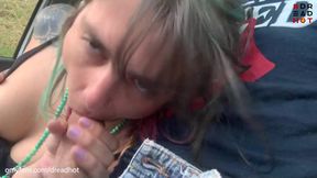 A car ride will never be the same- Blowjob cum in Mouth