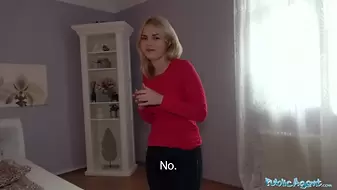 Public Porn Hot blondes gets a mouthful of cum after fucking for cash