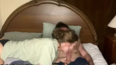 Sleepover with stepmom ended with slobbering throatpie (with subs 23