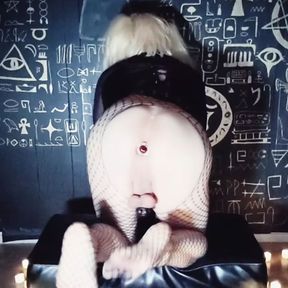 Goth Sissy exposes her holes