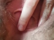 Slick fucking hairy pussy - ftm fingerbanging masturbation