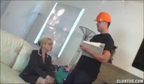 Mom and Teen Give the Electrician a Shocking Surprise!
