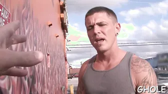 Amateur guys meet at a gloryhole for rough anal fucking
