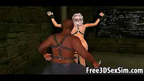 Ebony Stud Dominates Curvy Goddess in Steamy 3D BDSM Tryst