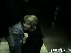 Teen GF public BJ elevator