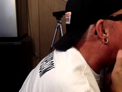 Cockhungry gloryhole DILF sucks penis