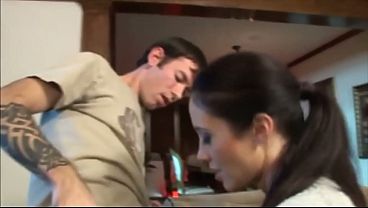 Very beautiful and charming MILF gives a great blowjob and loves her cock