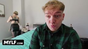 Big Titted Stepmom Lets Hung Stepson Pound the Fuck Out of Her Tight Pussy - MYLF