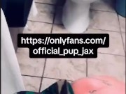 Public restroom urinal licking and tasting