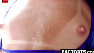 FactorTS.com - Hung tranny Sabrina Andrade jerks off and blows a massive load