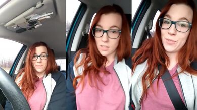Redhead flashes in public rest stop cumming hard for strangers