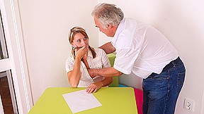 TrickyOldTeacher - Struggling student 18+ fucks older teacher and takes facial for A