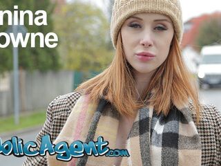 Public Agent Redhead Brit Lenina Crowne screws for posh villa