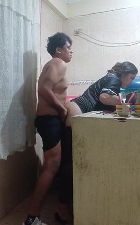 Mexican Woman Having Anal Sex in the Kitchen, Hurry up My Boss Will Arrive Any Minute Now. Mexico City