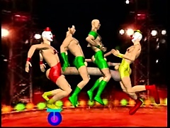 Animated circus scene with them fucking around with their gigantic cocks