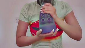 Whore sucking a dildo