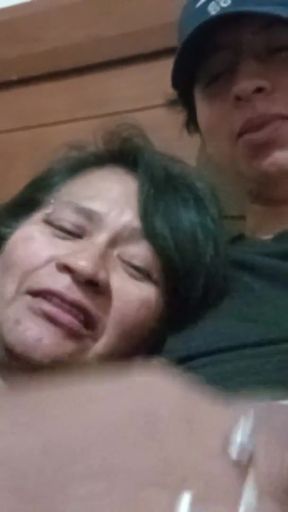 Captivating moment from &quot;My mother-in-law wants her milk fix, she got addicted to me, now she wants sex every day, her&quot;