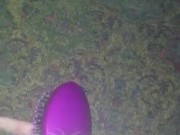 Takes brush in his ass an cums