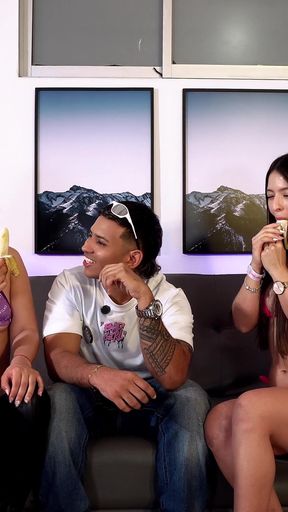 Hot Challenges with Two Very Beautiful Latinas in Bikinis