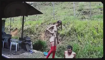 Teeny Femdom Slave in Golden Shower Fetish Scene