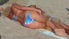 Coquettish BIG BEAUTIFUL WOMAN Mom On The Beach In Thongs Bikini