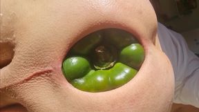 Huge Pepper in My Streched Asshole