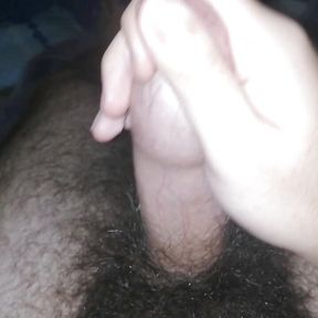 Masturbating with a smegma covered cock