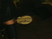fucking my fleshlight in rugby ball