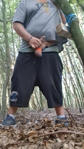 Horny in the forest snotted