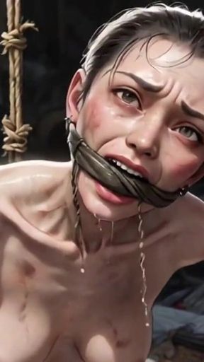 Filthy Bound Girl in Garbage - Begging for Huge Dick & Cum Inside
