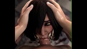 Mileena's wet and sloppy deepthroat POV