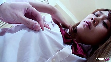 Japanese Teen in Uniform Pick Up and talk to uncensored Porn Casting POV Fuck by older Guy with Deep cum inside in Japan