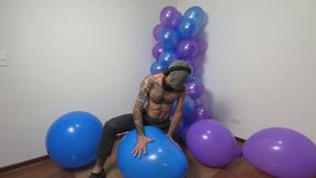 Balloon Ride 2 Cum and Pop!! Balloon masturbation