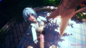 Eula from Genshin Impact Engages in Kinky Threesome Blowjob with Tit and Mouth Cumshots