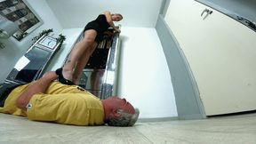 Danielle Trampling All Over His Body In Heels FLOOR CAM (4K)