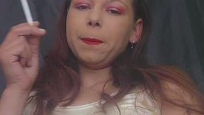 Red Lipstick & Match Light – Classic Smoking Moment
