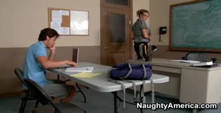 Jezebel Jones fucking in the desk with her big tits